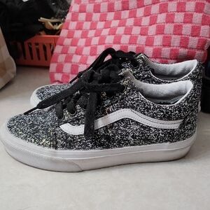 Vans Black and White Old Skool Sneakers with Iconic Stripe